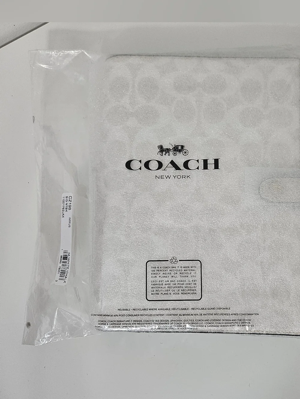 NWT Authentic Coach Chalk White C's Leather Notebook Cover And Journal Intact - Picture 2 of 5